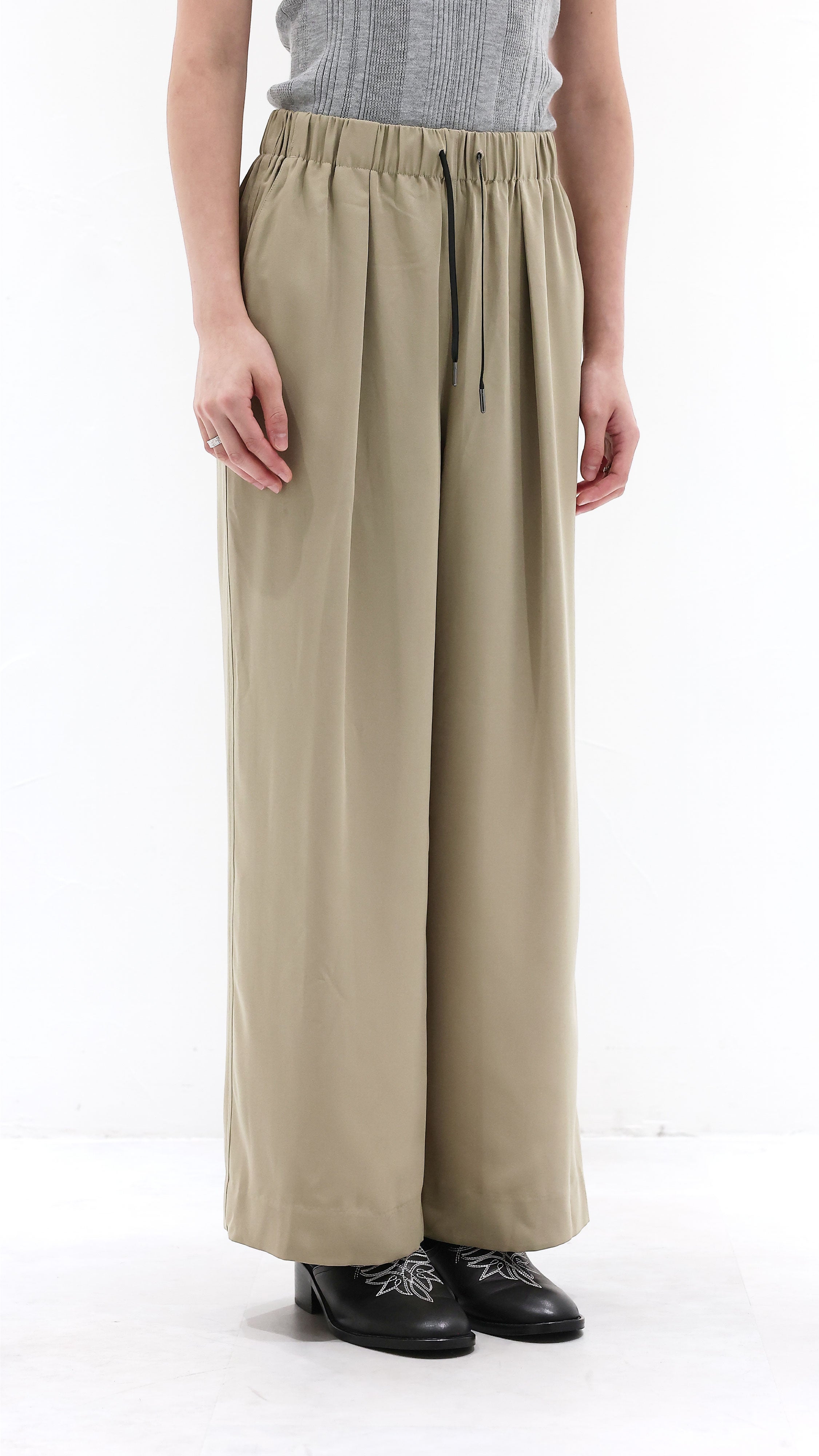 Wide-Leg Drawstring Pants