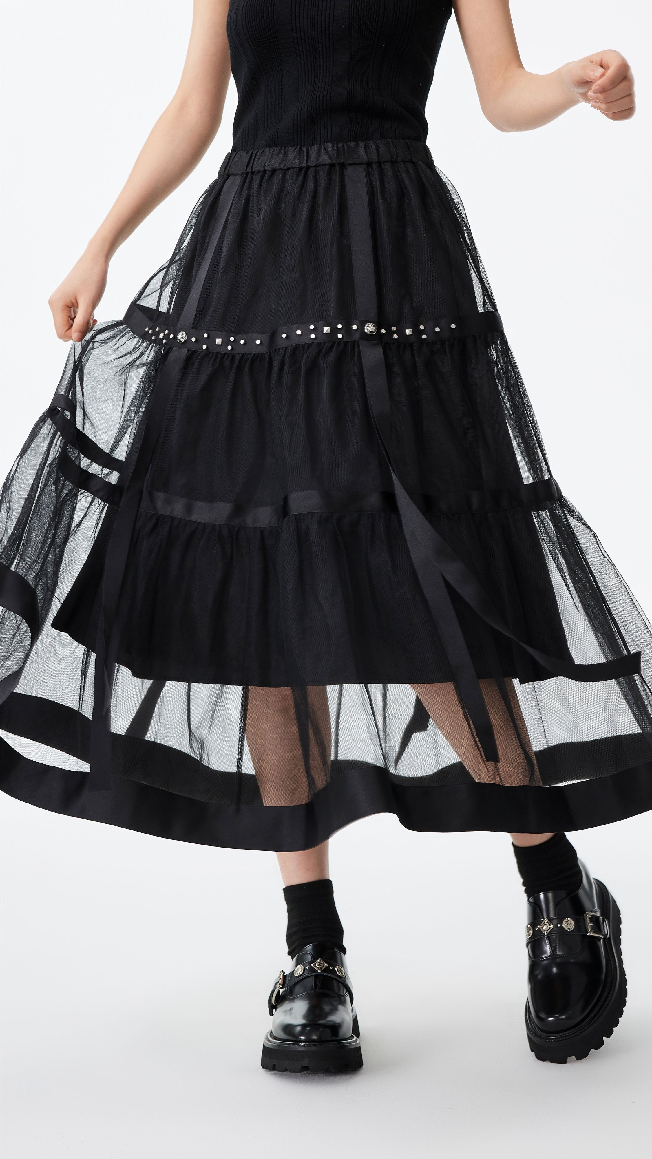 Tulle with Satin Skirt