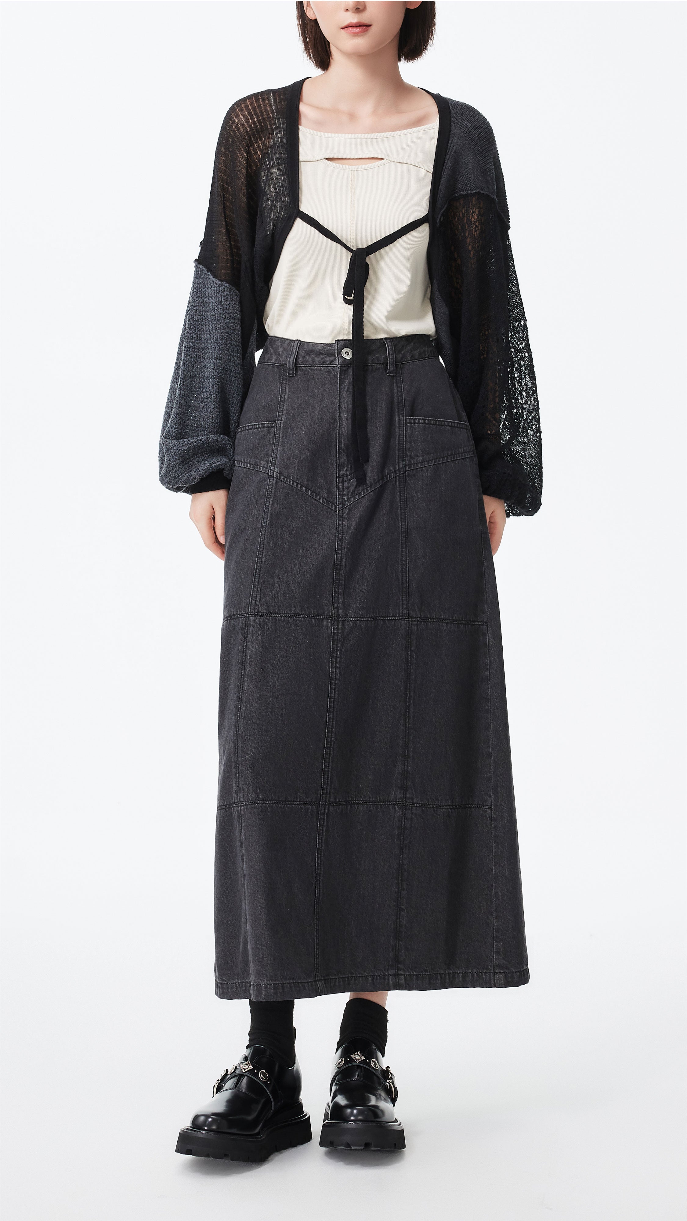 Western Denim Pencil Skirt