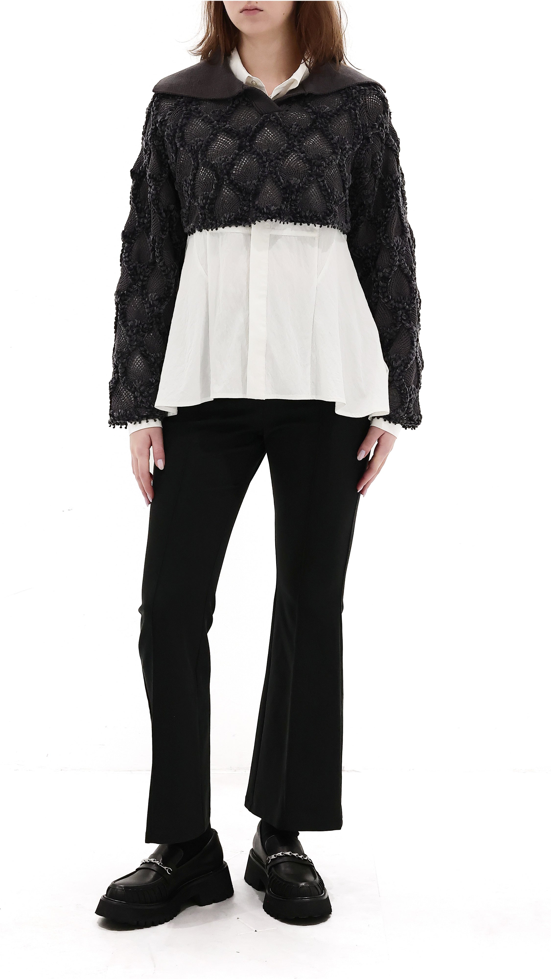 Cropped Crochet Sweater