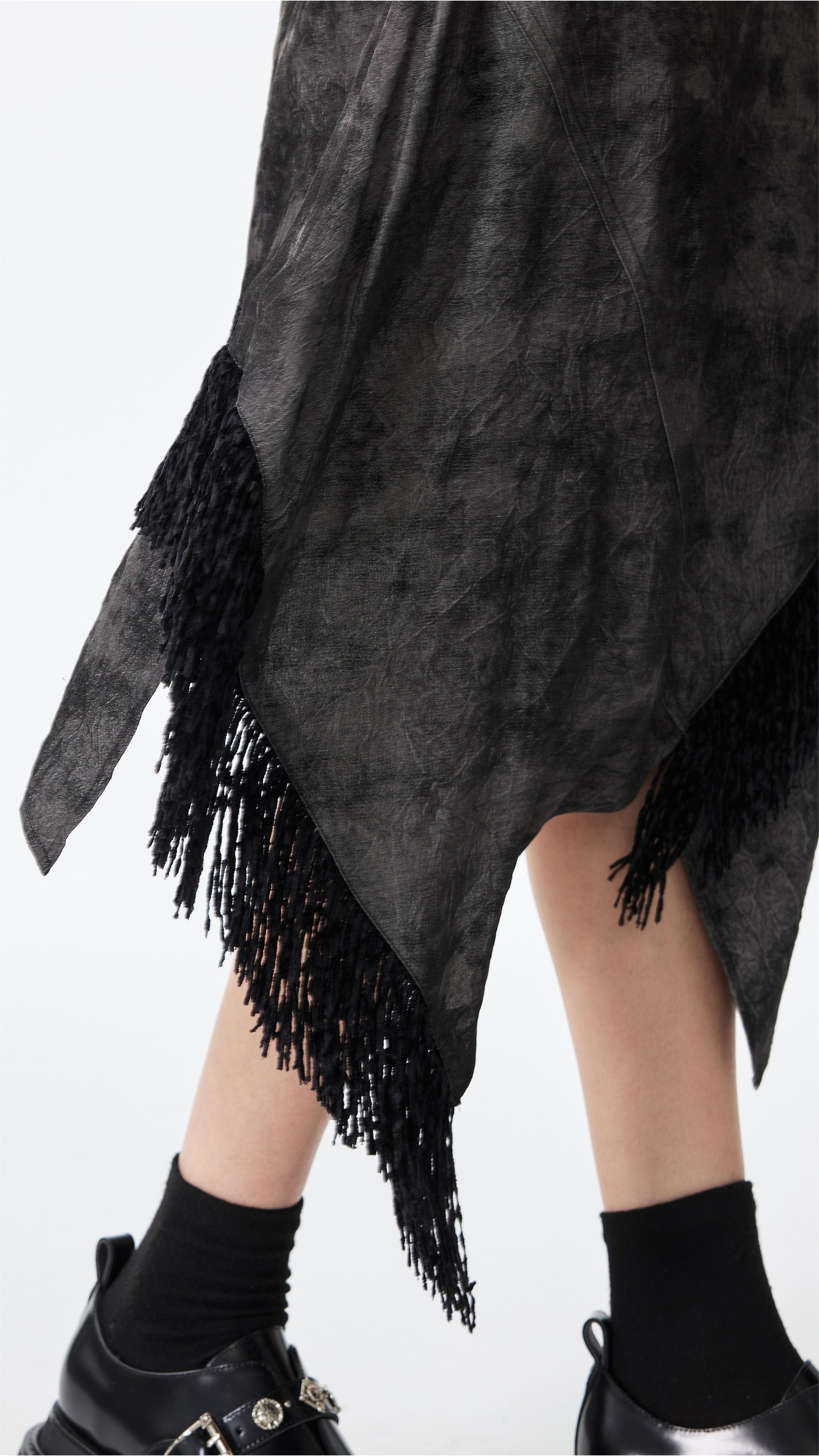 Western Faux Denim Pencil Skirt