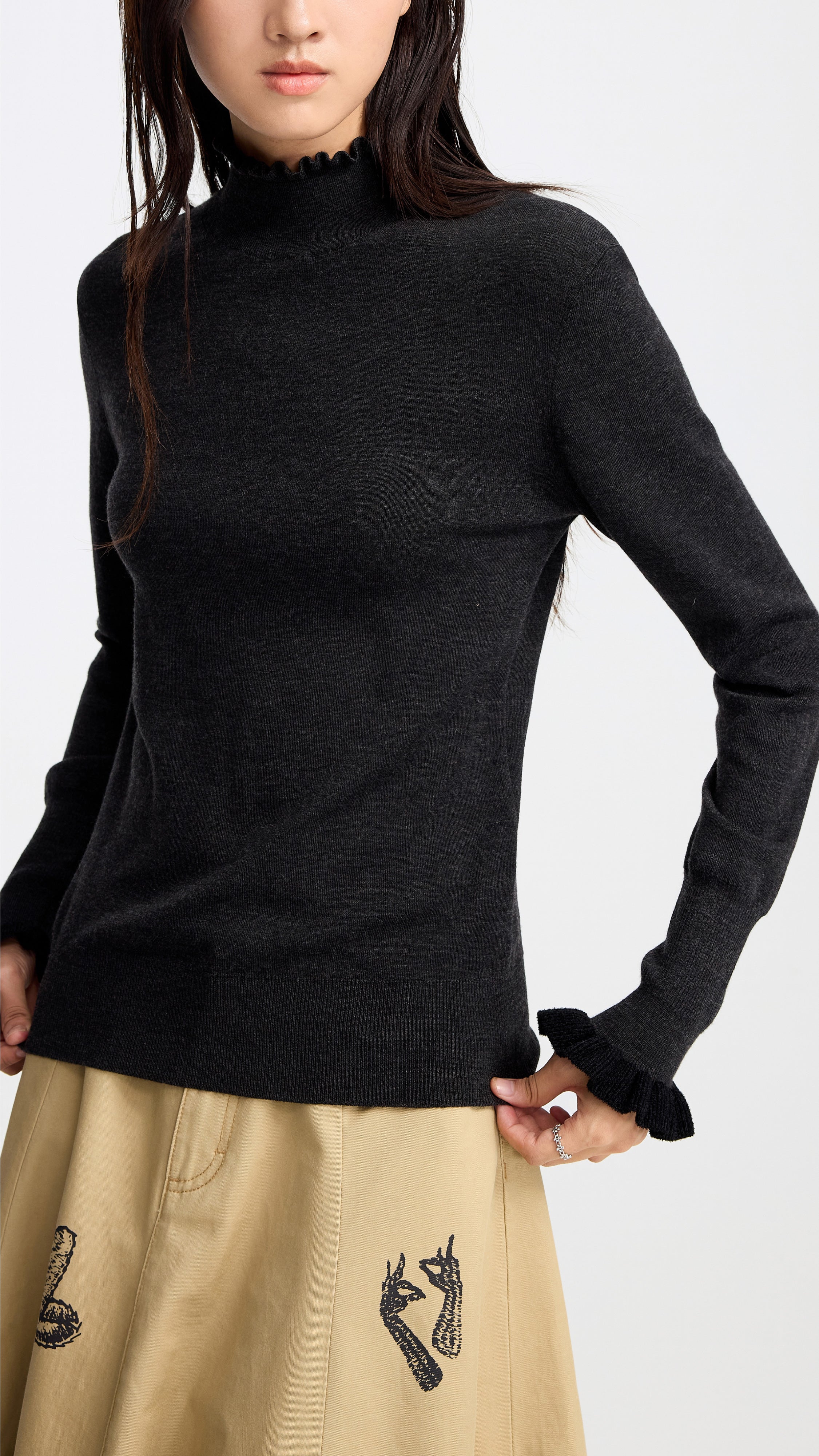 Ruffle Neck Sweater
