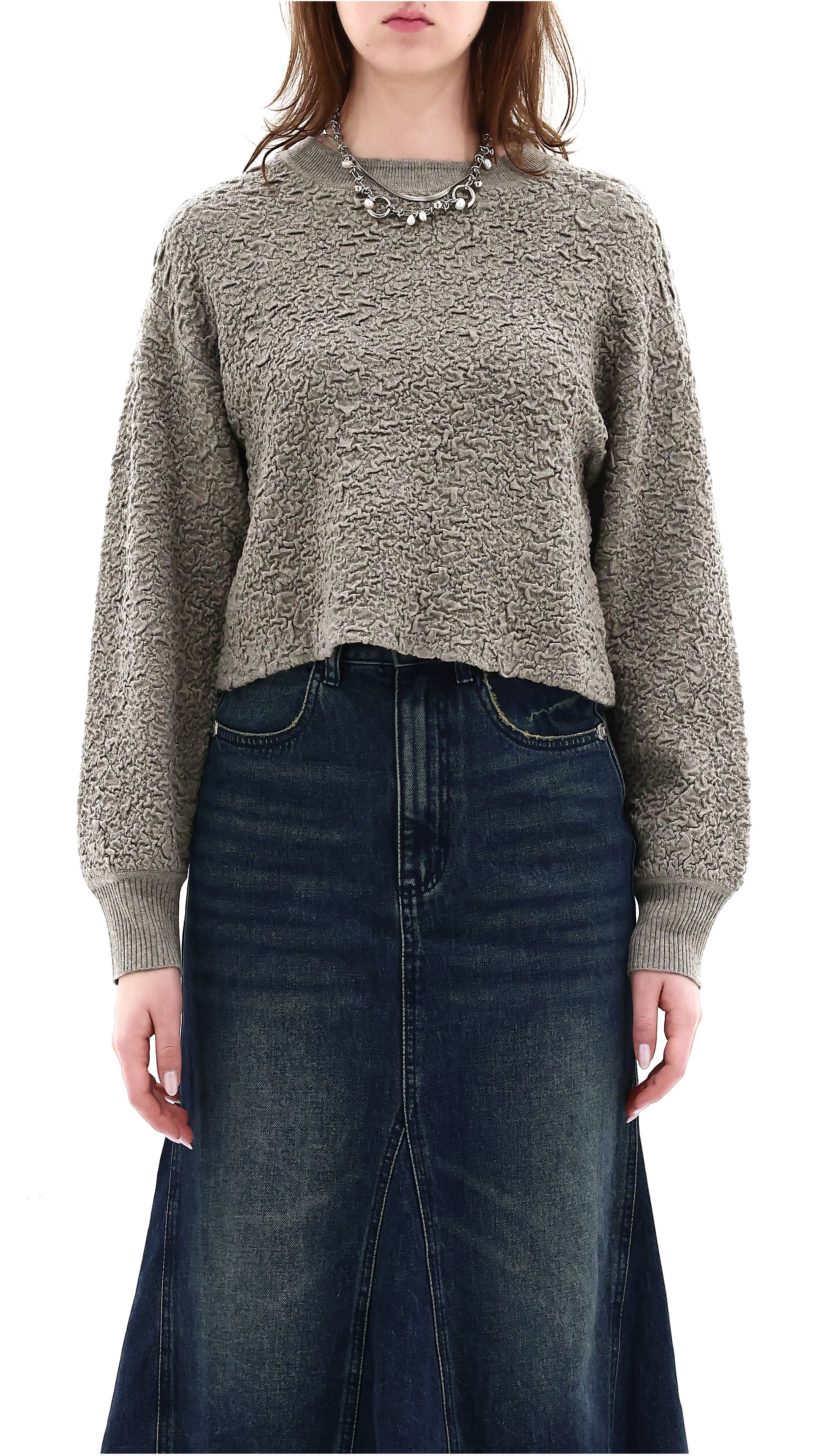 Cropped Textual Sweater