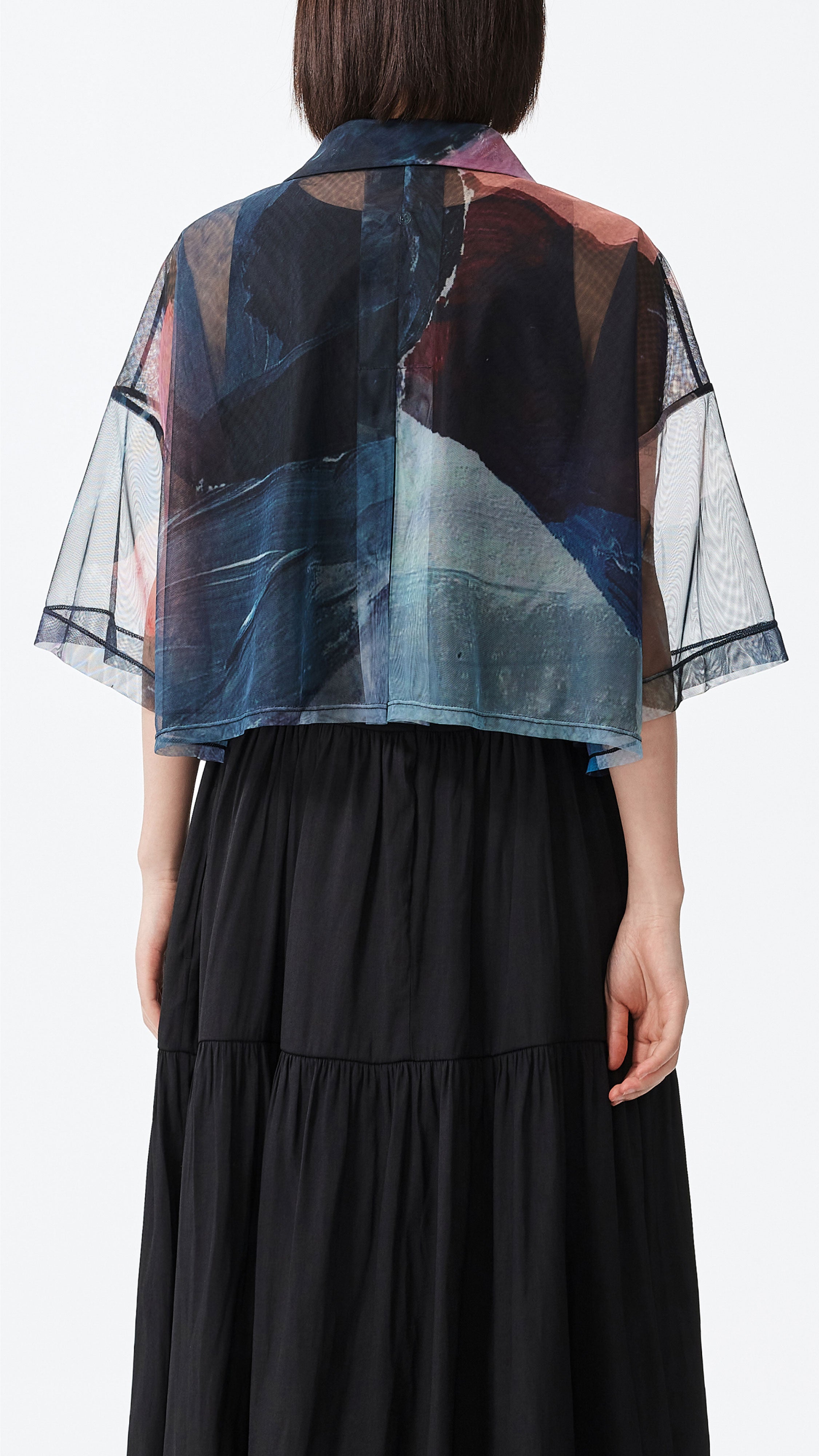 Mythical Animal Graphic Printed Mesh Shirt