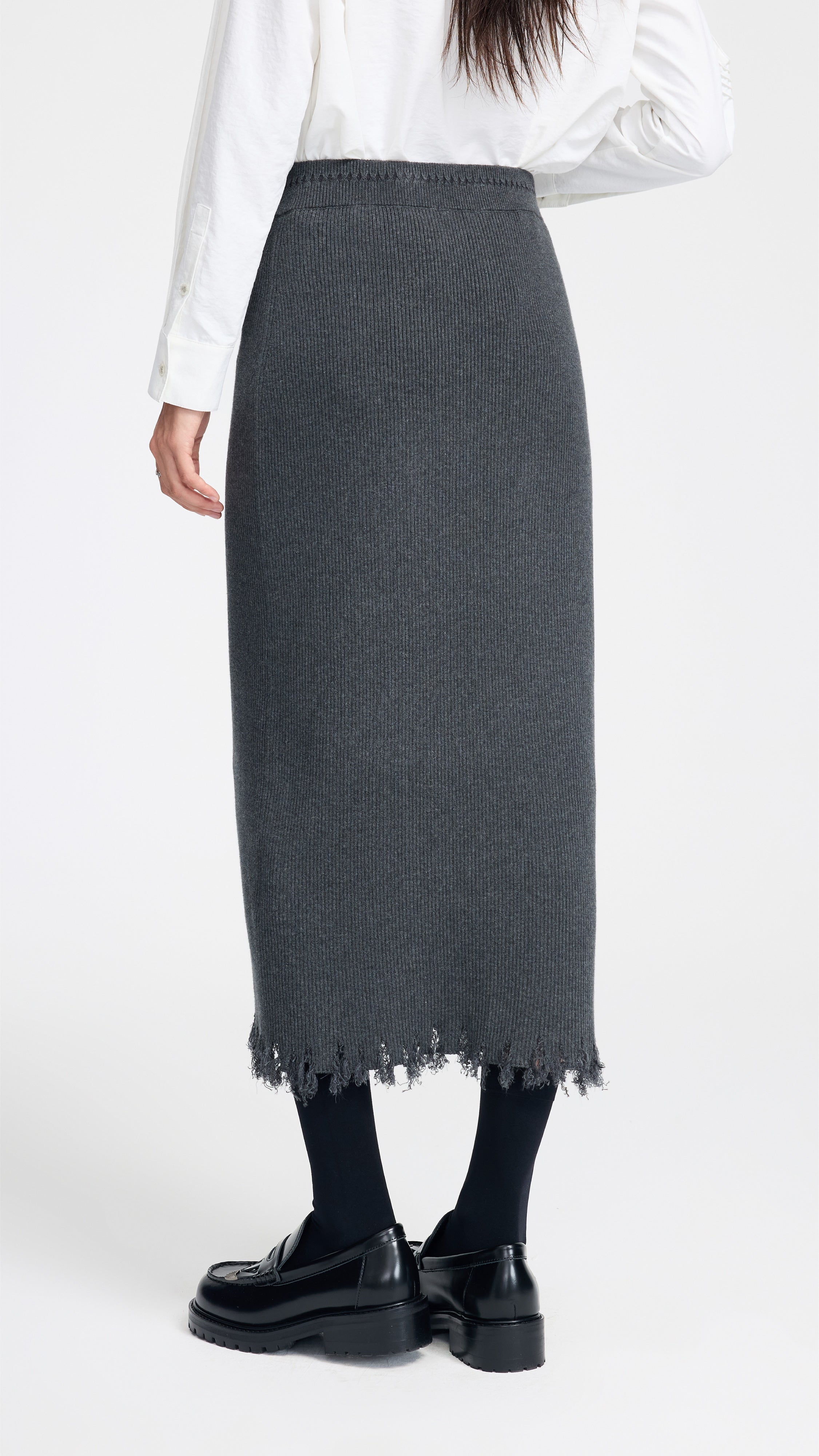Zip-up Knitted Pencil Skirt