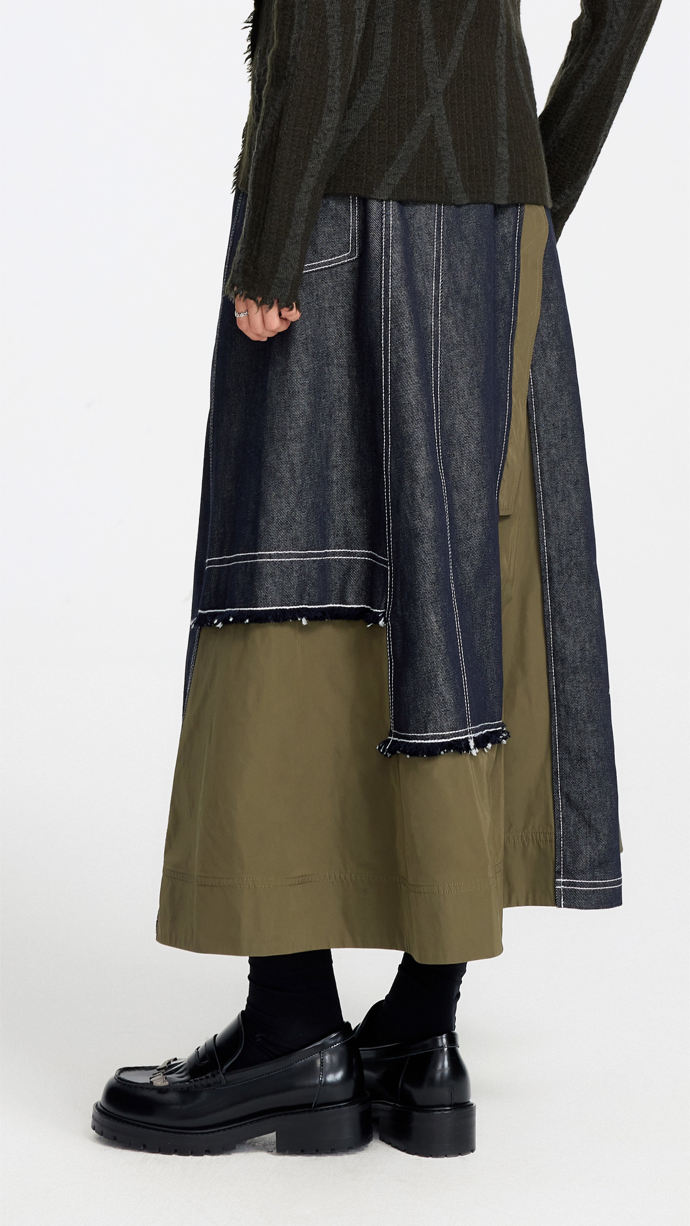 Rebuild Denim Army A-line Skirt