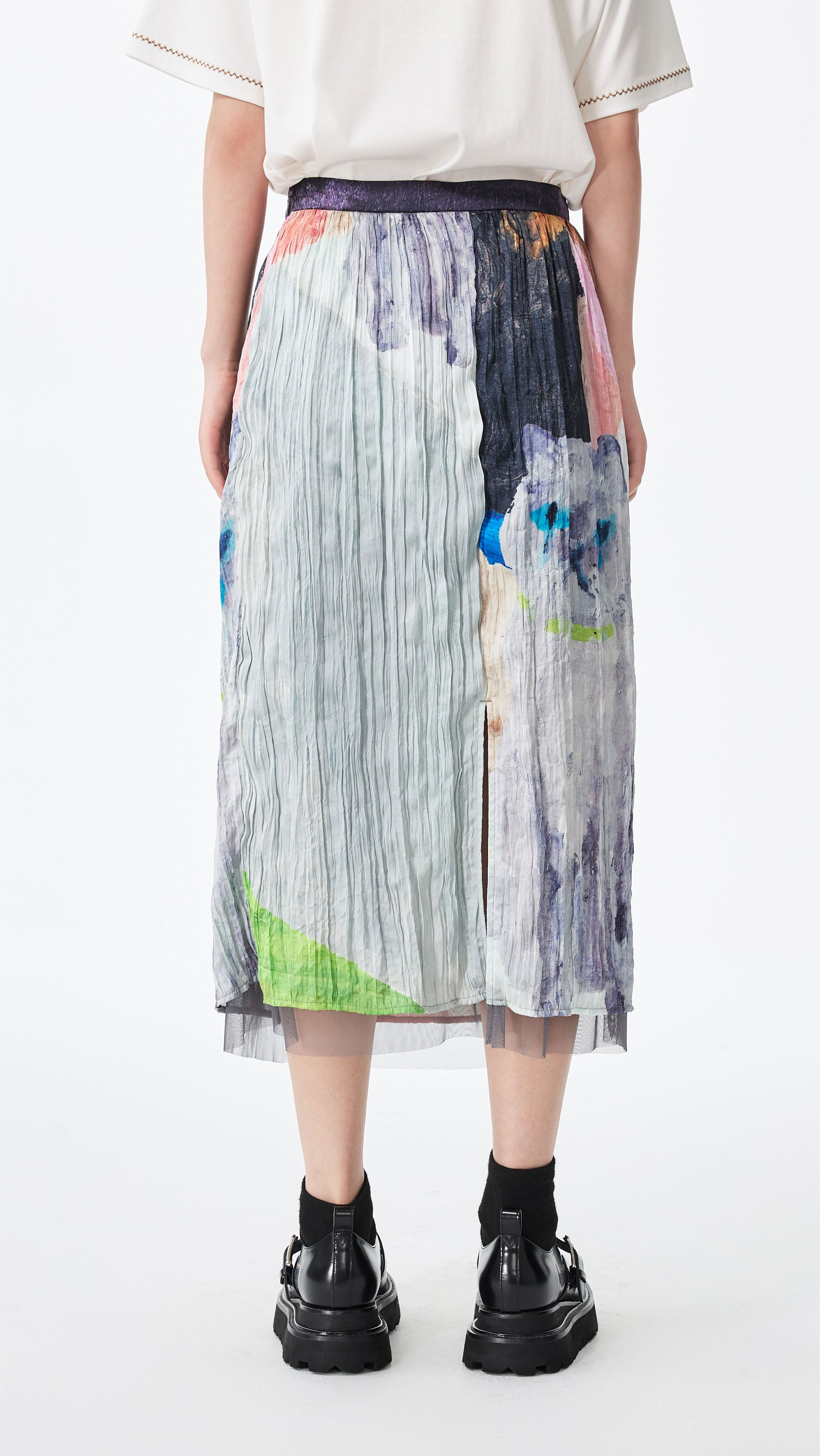 Crushed Mythical Animal Graphic Pencil Skirt