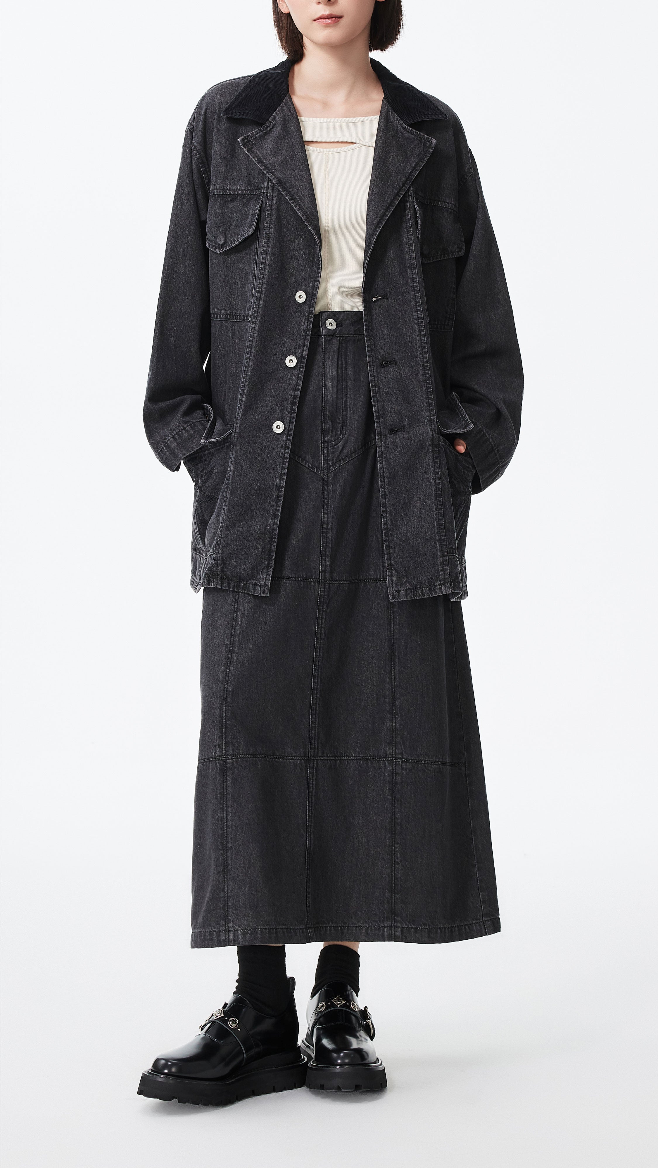 Western Denim Pencil Skirt