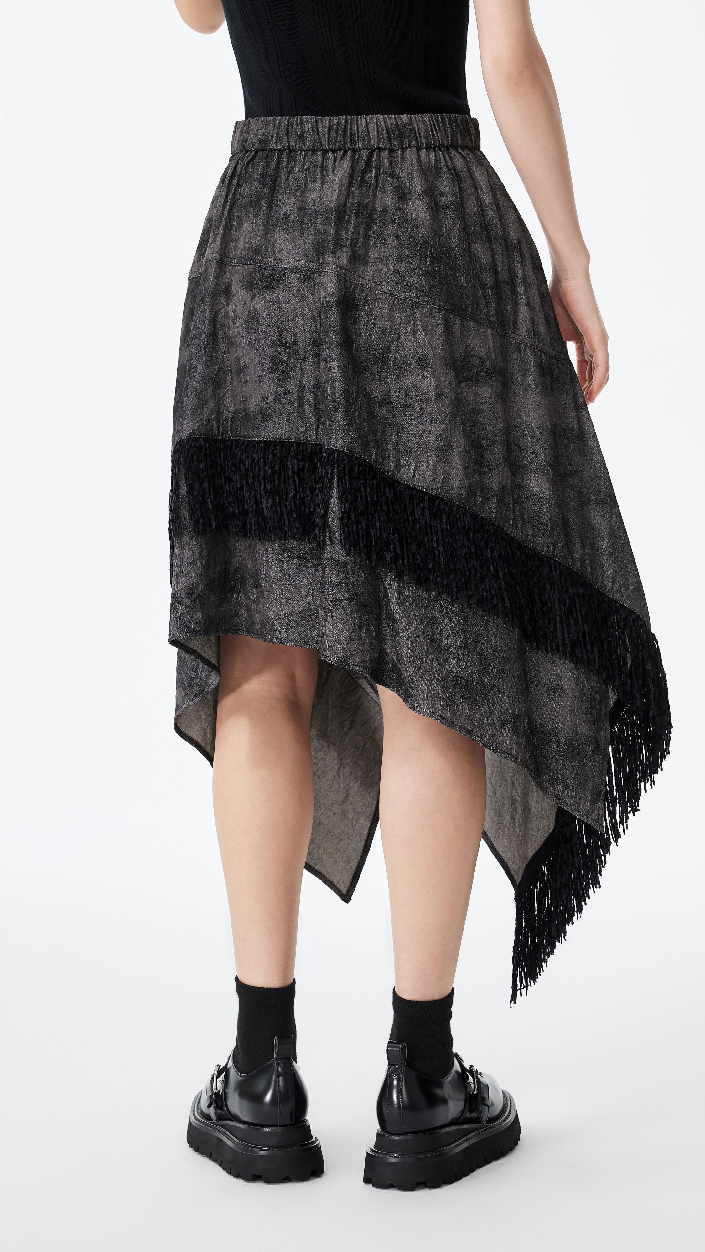 Western Faux Denim Pencil Skirt