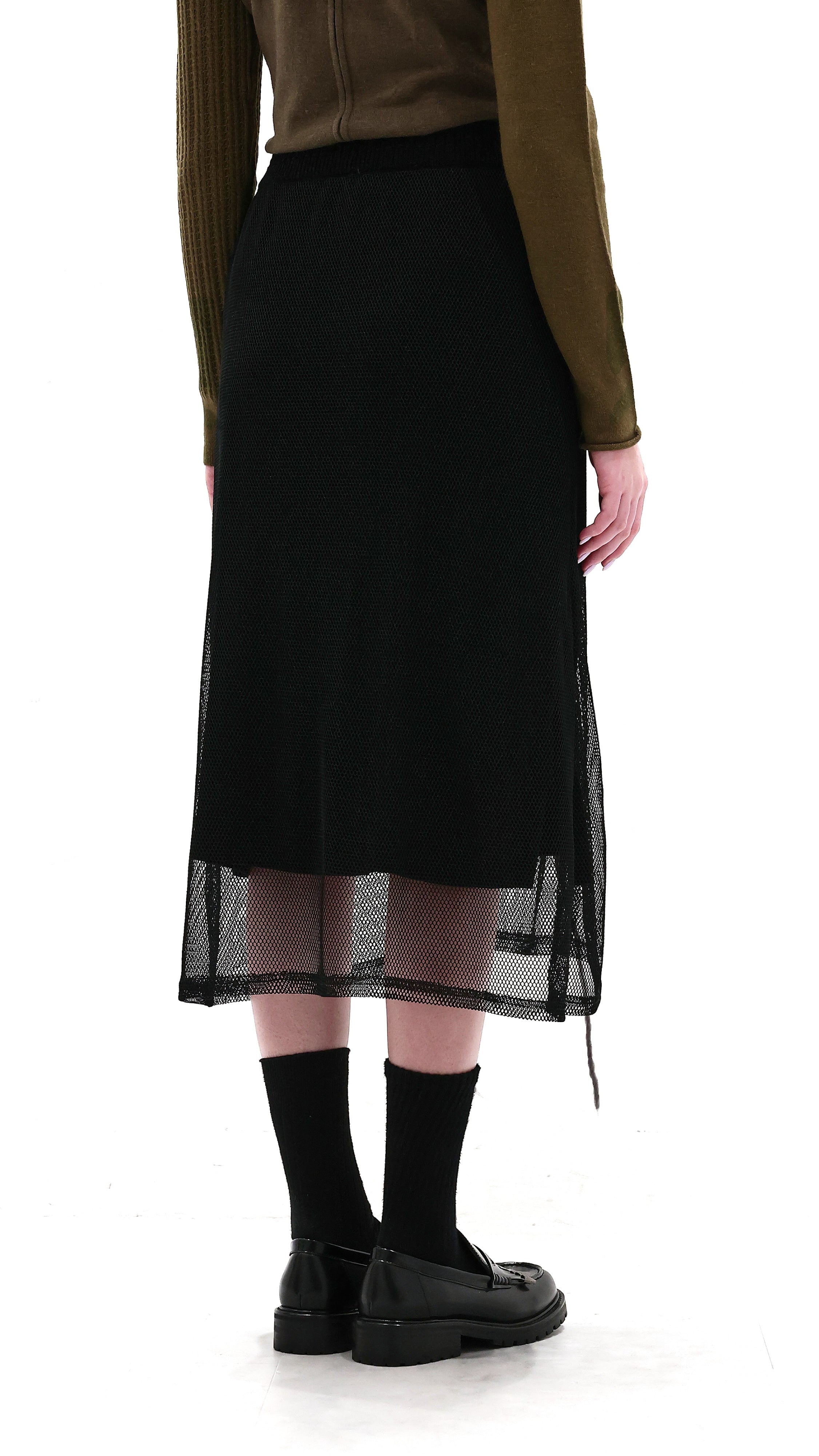 Mesh Covered Knit Skirt