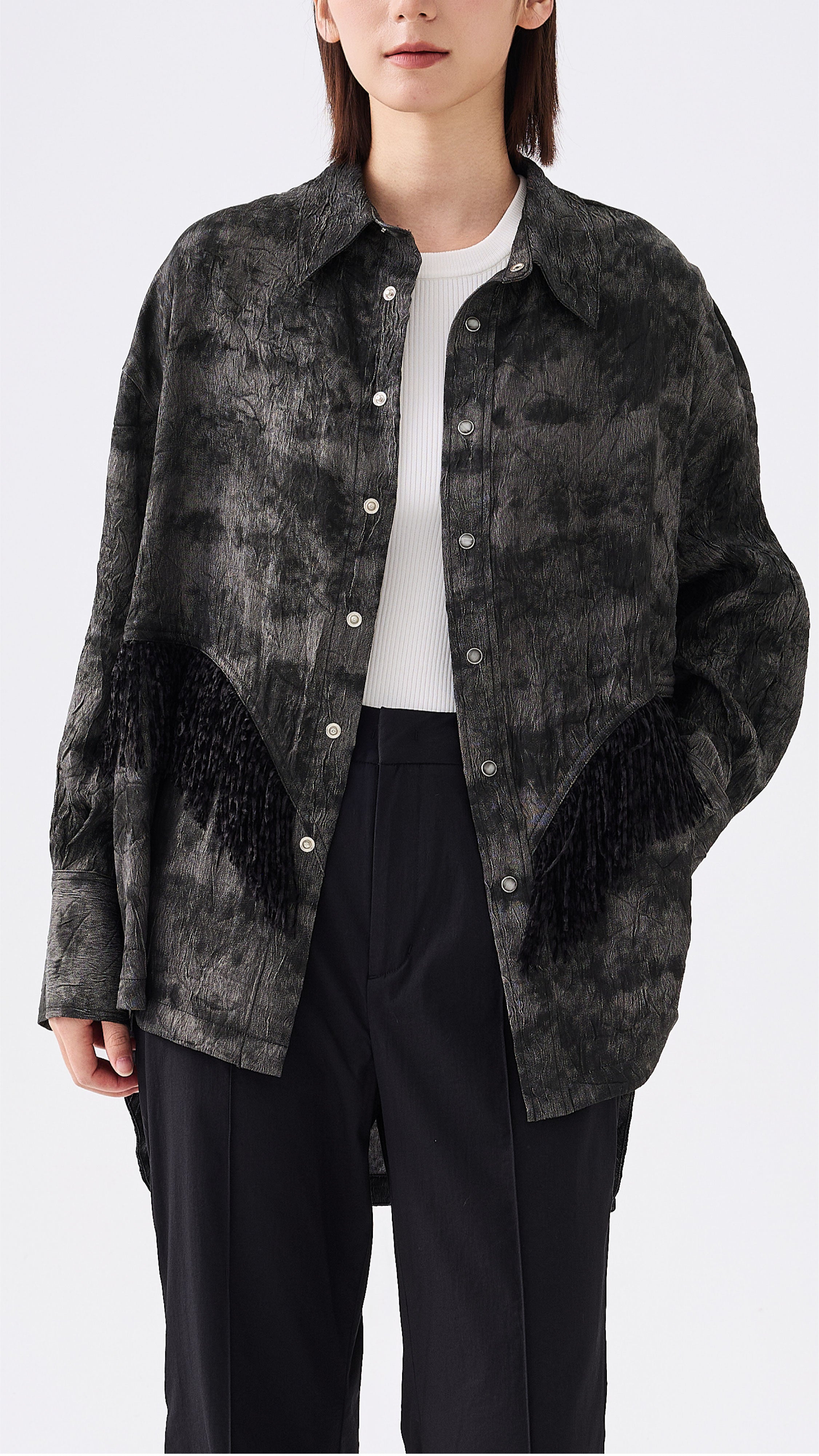 Faux Denim Cowboy Shirt